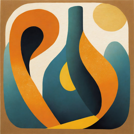 Abstract Digital Art Print  Modern Boho Living Room Wall Decor