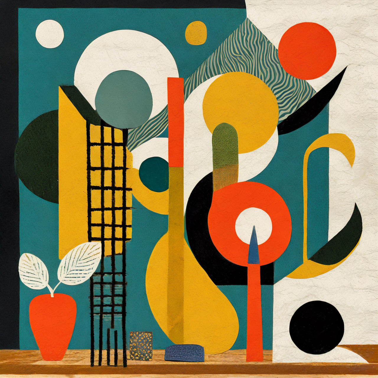 Cubism Style Wall Art  Mid Century Modern Printable Decor