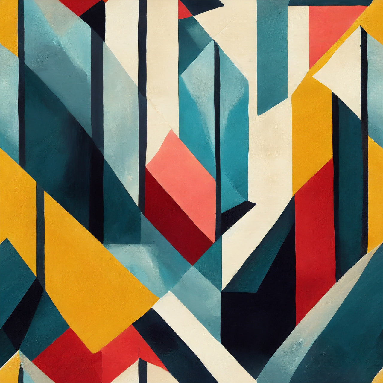 Geometric pattern with colorful shapes on a textured surface