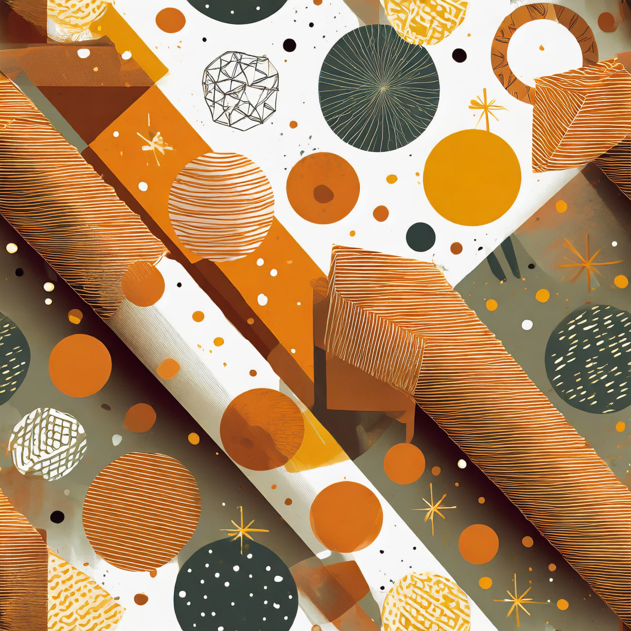 Abstract pattern with geometric shapes and colors on a white background