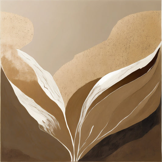 Abstract design with wavy lines in brown and beige tones on a matching background